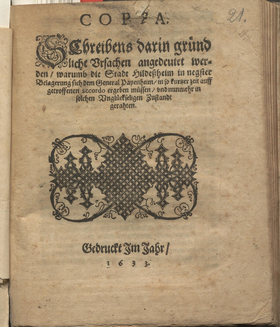 Flugschrift aus dem Dreißigjährigen Krieg